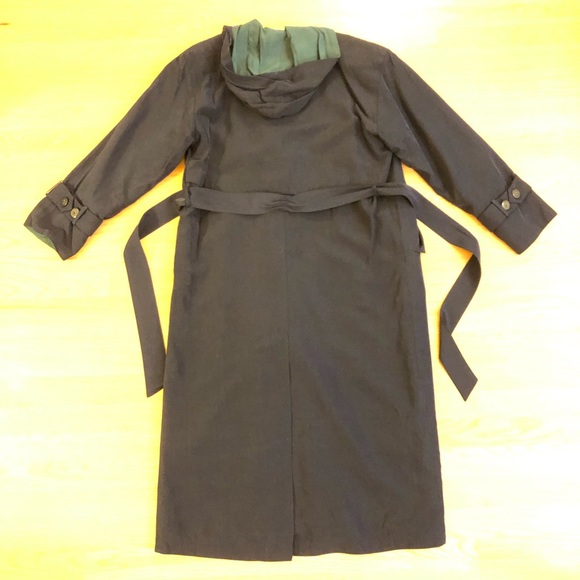 Vintage Hooded Belted Long Coat Jacket - Picture 6 of 6